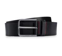 HUGO Mens Gerik Sz35 Logo-buckle belt in grained leather