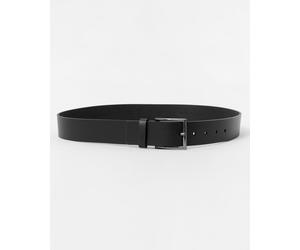 Hugo Giaspo Mens Grained-Leather Belt With Logo-Stamped Keeper - Black - Size 36 inches