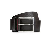 Hugo Giaspo Vintage Leather Belt, Dark Brown - Small