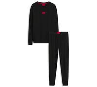 HUGO Gift-boxed pyjama set in stretch cotton with logos - Style GALAXY_LONG SET, 50549188 Black L