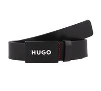 HUGO Matte leather belt with branded plaque buckle - Style Gilao-Z_Sz35, 50536879 Black 40
