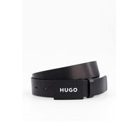 HUGO Mens Gilao-Z Sz35 Leather belt with branded plaque buckle