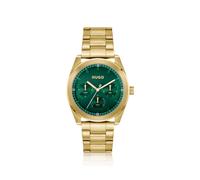 HUGO Gold-tone watch with green dial - Style #BRIGHT SPORT, 58565077 Gold tone pcs.