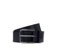 HUGO Grained-leather belt with red stitching - Style Gerik_Sz35, 50491997 Dark Blue 30