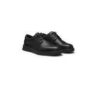 HUGO Grained-leather Derby shoes with lace hooks - Style Lenner_derb_grhl, 50552558 Black 6