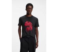 HUGO Graphic-print T-shirt in cotton jersey - Style Dileo_IN, 50579077 Black XS