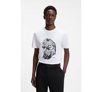 HUGO Graphic-print T-shirt in cotton jersey - Style Dileo_IN, 50579077 White M