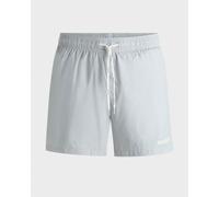 Hugo HAITI Mens Fully Lined Swim Shorts with Contrast Logo - Light Grey - Size Large