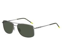 HUGO Men's HG-1287-S-SMF Square/Rectangle Sunglasses in Silver HUGO Silver One Size