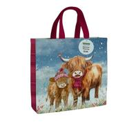 Hugo Highland Cow Square Recycled Limited Edition Woven Christmas Gift Bag