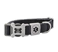 HUGO & HUDSON Dog Collar with Quick Release Safety Buckle and Quick Dry Mesh Fabric, Black, L