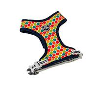 HUGO & HUDSON Dog Harness No Pull Adjustable Fabric Rear Buckle Pet Vest, Multi-colour Geometric, M