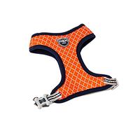 HUGO & HUDSON Dog Harness No Pull Adjustable Fabric Rear Buckle Pet Vest, Orange Geometric, XS