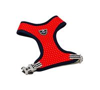 HUGO & HUDSON Dog Harness No Pull Adjustable Fabric Rear Buckle Pet Vest, Red & Coral Polka Dot, L