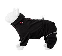 HUGO & HUDSON Dog Reflective Jacket Hooded Overalls Outdoor Winter Windproof Coat, Black, XS25
