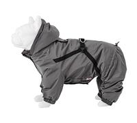 HUGO & HUDSON Outdoor Winter Dog Snowsuit Jacket Windproof Hooded Coat Buckles Harness, Grey L55