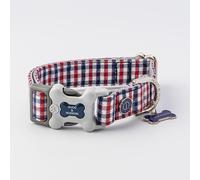 Hugo & Hudson Printed Dog Collar - Navy Print - Size: Large