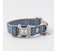 Hugo & Hudson Printed Dog Collar - Navy - Size: Small