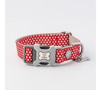 Hugo & Hudson Printed Dog Collar - Red Print - Size: Small