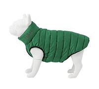 HUGO & HUDSON Reversible Dog Puffer Jacket, Windproof Water Resistant Coat, Dark Green & Grey, S35