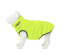 HUGO & HUDSON Reversible Dog Puffer Jacket, Windproof Water Resistant Coat, Green & Navy, M40