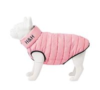 HUGO & HUDSON Reversible Dog Puffer Jacket, Windproof Water Resistant Coat, Light Pink & Grey, XS30