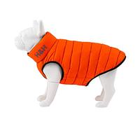 HUGO & HUDSON Reversible Dog Puffer Jacket, Windproof Water Resistant Coat, Orange & Navy, L65