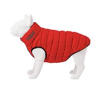 HUGO & HUDSON Reversible Dog Puffer Jacket, Windproof Water Resistant Coat, Red & Navy, S35