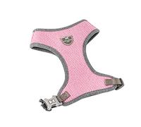 HUGO & HUDSON Tweed Dog Harness No Pull Adjustable Rear Buckle Vest, Pink Herringbone, L