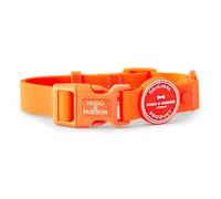 HUGO & HUDSON Waterproof Dog Collar, Anti Odor and Easy to Clean Adjustable Pet Collar, Orange, S