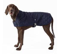 HUGO & HUDSON x HACKETT Quilted Dog Jacket Warm Winter Coat with Corduroy Collar, Navy XL
