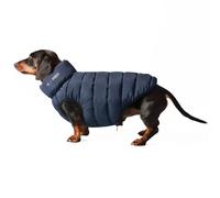 HUGO & HUDSON x HACKETT Reversible Dog Puffer Jacket Warm Winter Coat, Navy & Berry L55