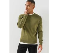 HUGO Hugo San Cassius Slim Fit Crew Neck Knitted Jumper, Green, Size L, Men Green