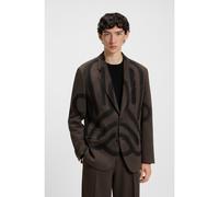 HUGO HUGO x RB by Slawn printed wool-blend herringbone suit jacket - Style Karlo243X_Slawn_IN, 50560331 Brown Patterned 38R