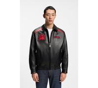 HUGO HUGO x RB leather jacket with bull motifs - Style Lugor_RB, 50559737 Black S
