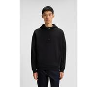 HUGO Interlock cotton-blend hoodie with stacked logos - Style Debostaco, 50530191 Black L