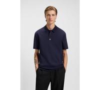 HUGO Interlock-cotton polo shirt with stacked logo - Style Deabono_D, 50517638 Dark Blue S