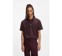HUGO Interlock-cotton polo shirt with stacked logo - Style Deabono_D, 50517638 Dark Red M