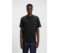 HUGO Interlock-cotton T-shirt with zip pocket - Style Dargentee, 50542566 Black M