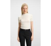 HUGO Irregular-rib sweater with mock neck - Style Sarphapilk, 50542598 Natural XL