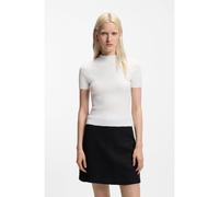 HUGO Irregular-rib sweater with mock neck - Style Sarphapilk, 50542598 Natural XS