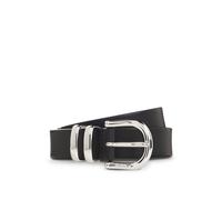 HUGO Italian-leather belt with double keeper - Style Nora-MLoop_Sz30, 50542498 Black 38