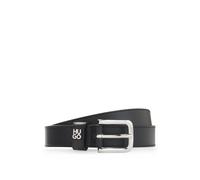 HUGO Italian-leather belt with metal letters - Style Tina_HU-GO_Sz25, 50552777 Black 36