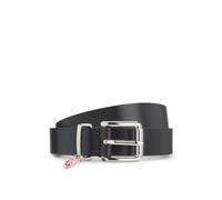 HUGO Italian-leather belt with stacked-logo keeper charm - Style Palm-Vcharm_Sz25, 50558804 Black 28