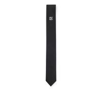 Hugo Mens Black Logo-embroidered Jacquard Woven Tie 1 Size