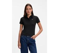 HUGO Knit polo in stretch-cotton piqué with logo badge - Style Dapolette_B, 50575566 Black XS