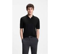 HUGO Knit polo with covered placket - Style San Peter-CV, 50536672 Black