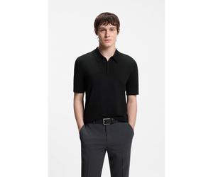 HUGO Knit polo with covered placket - Style San Peter-CV, 50536672 Black XXL