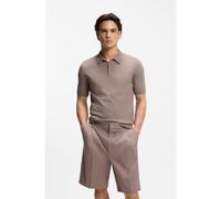 HUGO Knit polo with covered placket - Style San Peter-CV, 50536672 Light Brown