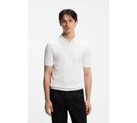 HUGO Knit polo with covered placket - Style San Peter-CV, 50536672 Natural L